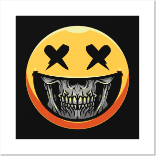 Smiley Skull Grin Posters and Art